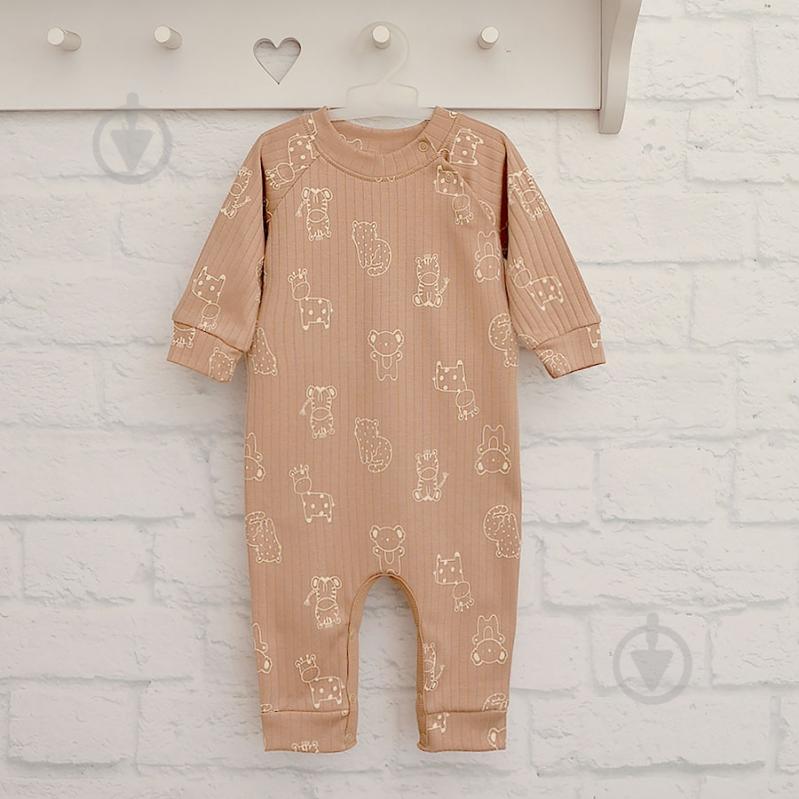 Ромпер-реглан унісекс Blanka Тваринки р.74-80 бежевий 110835 - фото 2 Ромпер-реглан унісекс Blanka Тваринки р.74-80 бежевий 110835 - фото 2