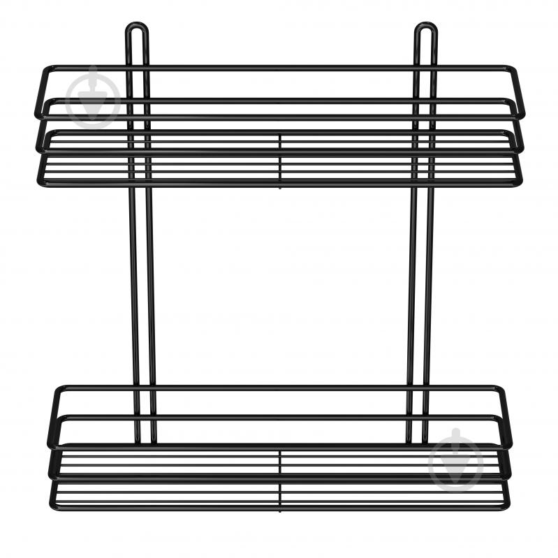 Полиця для ванної 2-ярусна 35 см чорна - фото 2