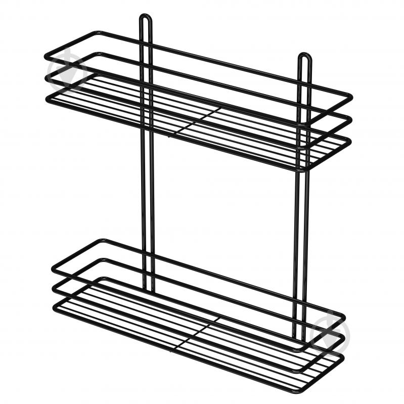 Полиця для ванної 2-ярусна 35 см чорна - фото 4