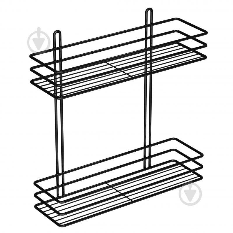 Полиця для ванної 2-ярусна 35 см чорна - фото 3