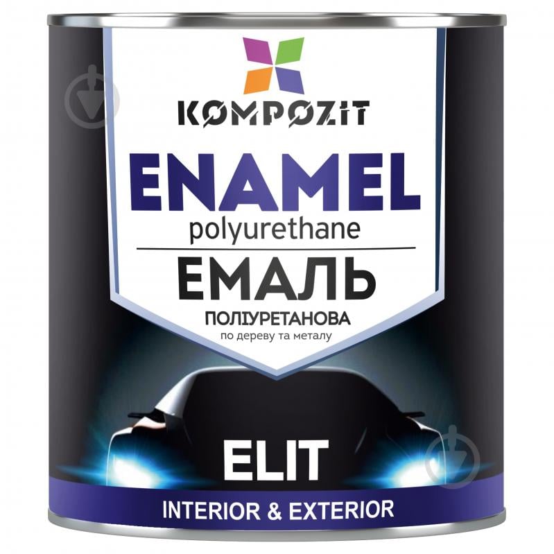 Эмаль полиуретановая Kompozit ELIT RAL 7024 графіт глянец 0,6 л - фото 2