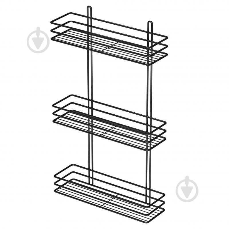 Полиця для ванної 3-ярусна 35 см чорна - фото 3