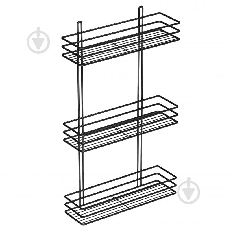 Полиця для ванної 3-ярусна 35 см чорна - фото 4