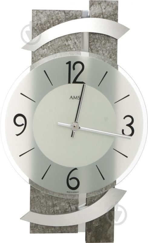 Годинник настінний 40х23 см сірий - фото 1