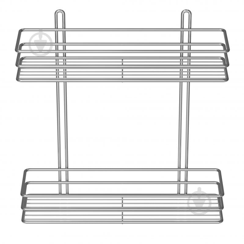 Полка для ванной 2-ярусная 35 см хром - фото 2