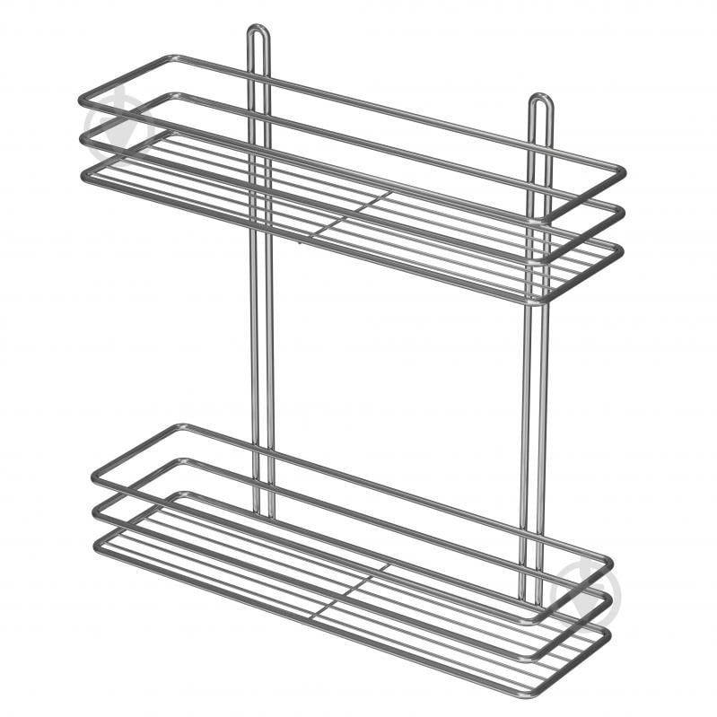 Полка для ванной 2-ярусная 35 см хром - фото 4