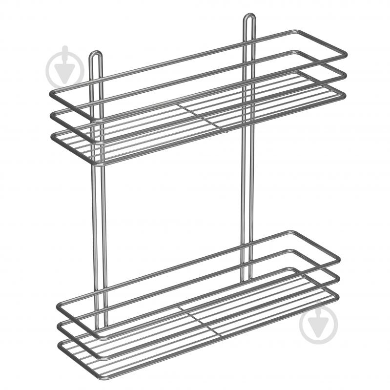 Полка для ванной 2-ярусная 35 см хром - фото 3