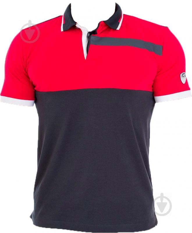 Поло EA7 JERSEY_POLO_SHIRT 3GPF80-PJ20Z-1578 р.S синий с красным - фото 1