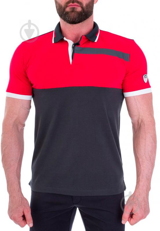 Поло EA7 JERSEY_POLO_SHIRT 3GPF80-PJ20Z-1578 р.S синий с красным - фото 10