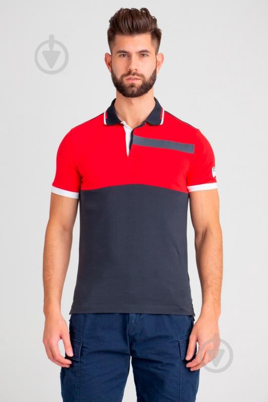 Поло EA7 JERSEY_POLO_SHIRT 3GPF80-PJ20Z-1578 р.S синий с красным - фото 3