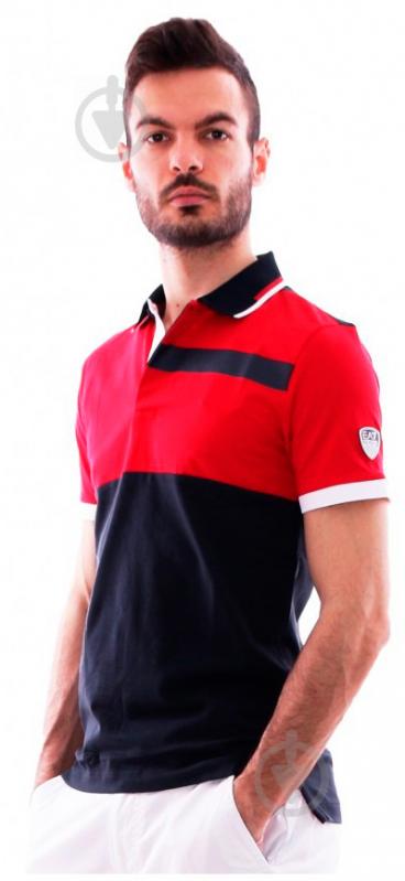 Поло EA7 JERSEY_POLO_SHIRT 3GPF80-PJ20Z-1578 р.S синий с красным - фото 7