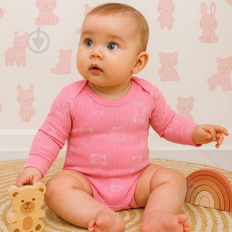 Боді дитяче для дівчинки Blanka Тваринки р.74-80 рожевий 110841 - фото 1 Боді дитяче для дівчинки Blanka Тваринки р.74-80 рожевий 110841 - фото 1