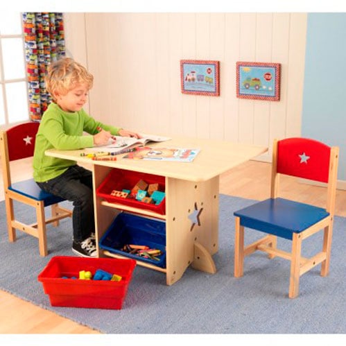 Стіл дитячий Kidkraft Star Table & Chair Set з ящиками та стільцями 26912 - фото 3