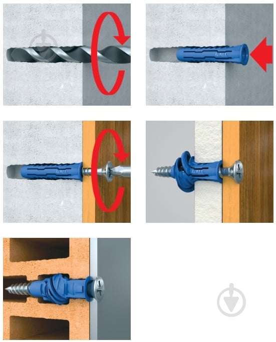 Дюбель универсальный нейлон 4ALL Rawlplug 6x50 мм 50 шт. (4ALL-06050) - фото 2