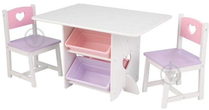 Стіл дитячий Kidkraft Star Table & Chair Set з ящиками та стільцями 26913 - фото 1