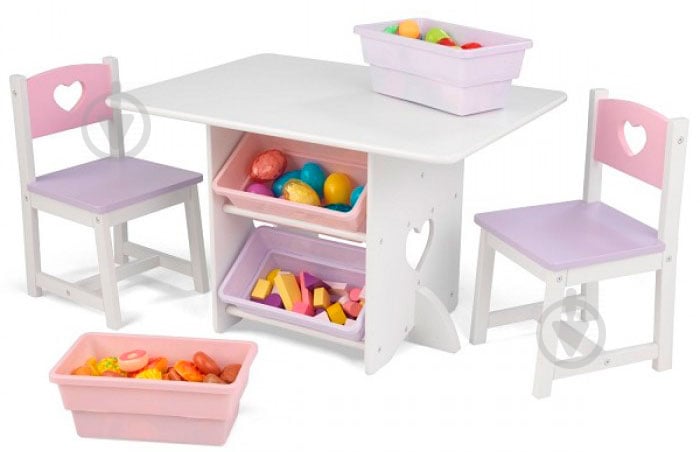 Стіл дитячий Kidkraft Star Table & Chair Set з ящиками та стільцями 26913 - фото 2