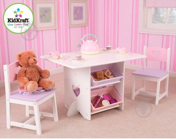 Стіл дитячий Kidkraft Star Table & Chair Set з ящиками та стільцями 26913 - фото 3