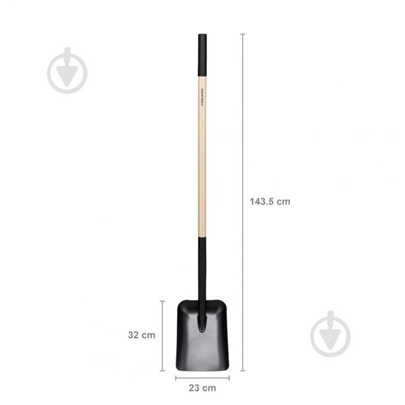 Лопата совковая Fiskars с деревяной ручкой Solid арт. 1066724 - фото 4