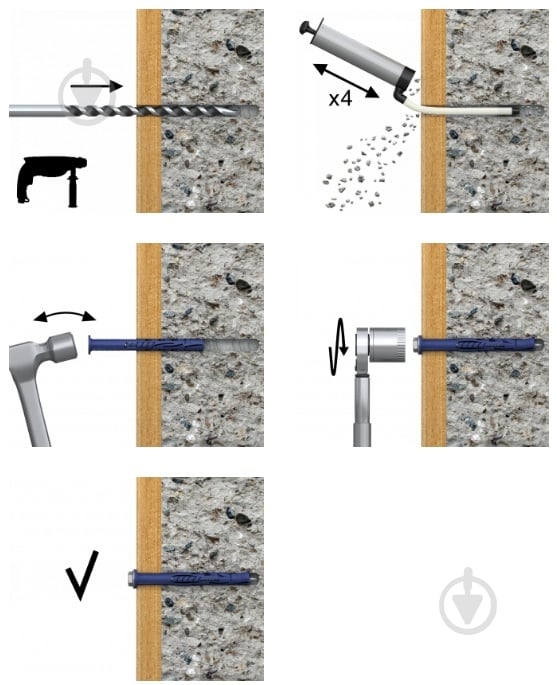 Дюбель рамный с шурупом нейлоновый (нерж) Rawlplug 10x80 мм 50 шт. (R-FF1-N-10K080-A4) - фото 2