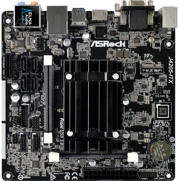 Материнська плата ASRock J4205-ITX (Integrated CPU, SoC, mini ATX) - фото 3