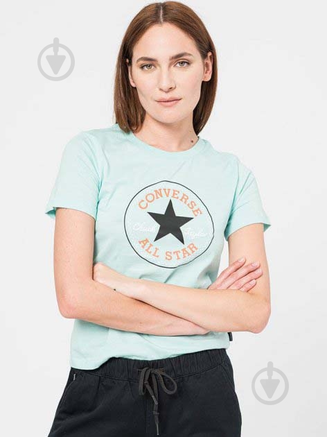 Футболка Converse Chuck Patch Classic Tee 10022560-337 р.M бірюзовий - фото 1