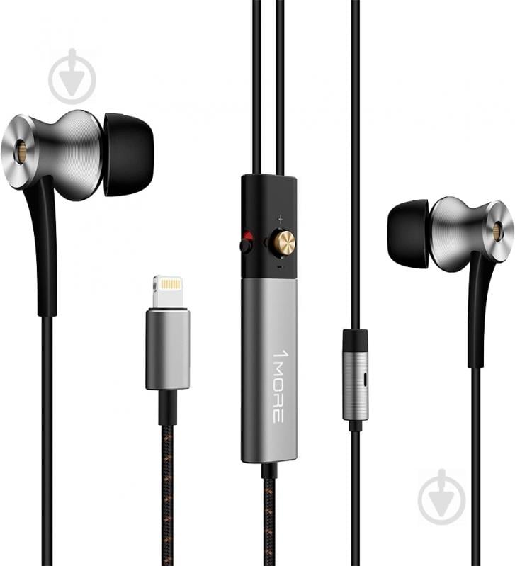 Гарнітура 1More Dual Driver Lightning ANC Mic E1004 grey - фото 3