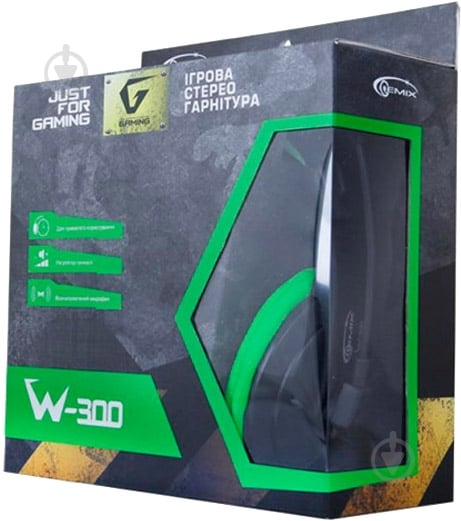 Гарнітура Gemix W-300 black/green (4300094) - фото 5