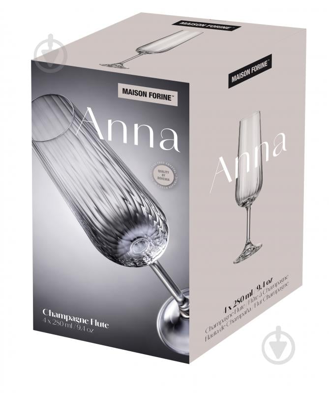 Набір бокалів для шампанського Maison Forine Anna 280 мл 4 шт. - фото 4 Набір бокалів для шампанського Maison Forine Anna 280 мл 4 шт. - фото 4