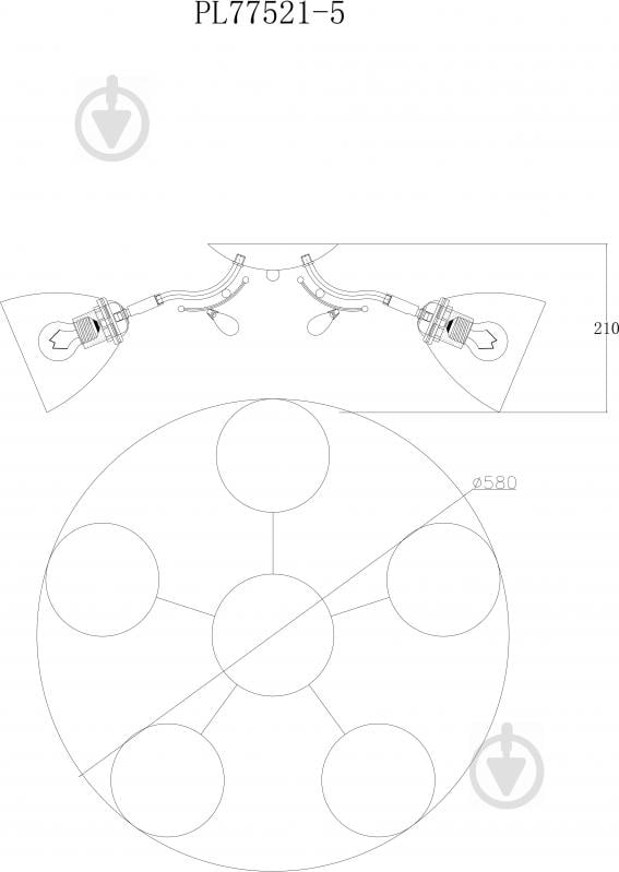 Люстра стельова Accento lighting Cannes ALPL-PL77521-5 5x60 Вт E27 хром - фото 4