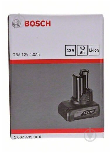 Акумулятор Bosch Professional Li-Ion 12V, 4.0 Ah 1607A350CX - фото 2