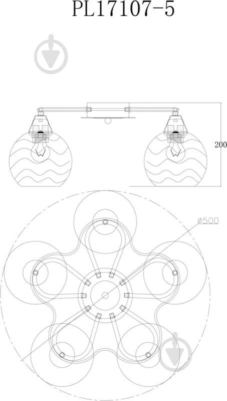 Люстра потолочная Accento lighting Lurd ALPL-PL17107-5 5x60 Вт E27 венге - фото 4