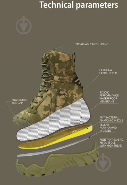 Берци Alpine Crown тактичні Tactical Boots Rex High, олива р.42 арт.230012 [182] Olive - фото 2