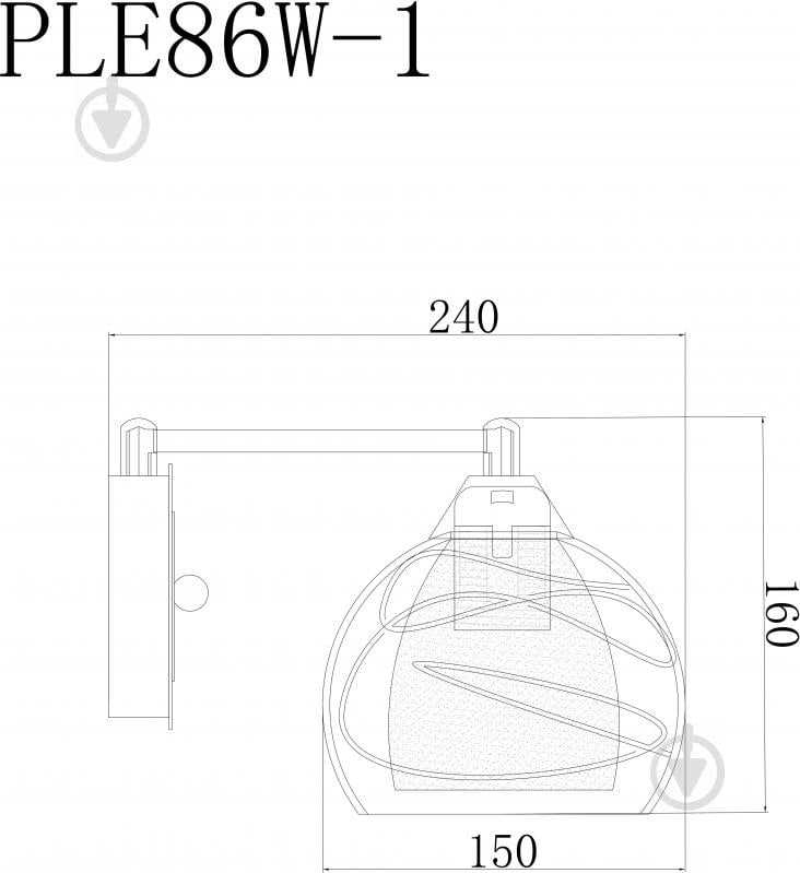 Бра Accento lighting Bordo ALPL-PLE86W-1 1x60 Вт E27 хром - фото 4