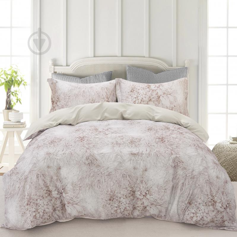 Комплект постельного белья Peony семейный бежевый с принтом La Nuit - фото 1 Комплект постельного белья Peony семейный бежевый с принтом La Nuit - фото 1