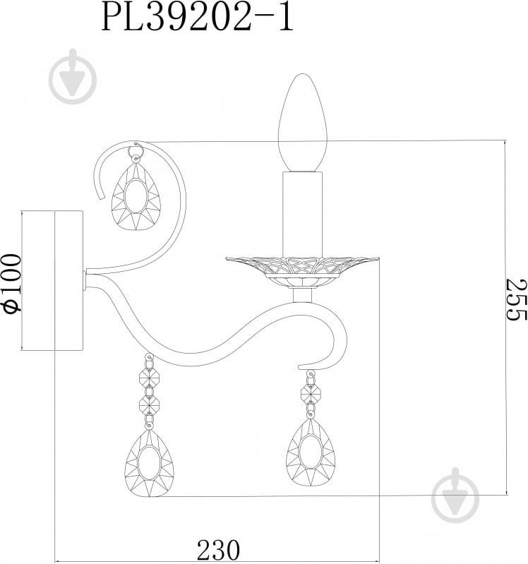 Бра Accento lighting Louvre ALPL-PL39202-1 1x40 Вт E14 белый - фото 4