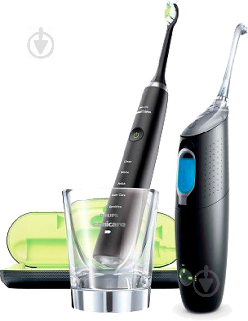 Электрическая зубная щетка Philips AirFloss Pro/Ultra HX8491/03 (набор черная) - фото 2