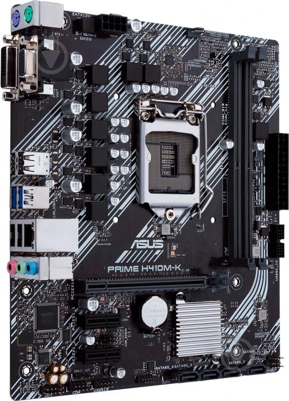 Материнська плата Asus PRIME H410M-K (Socket 1200, Intel H410, mirco ATX) - фото 1