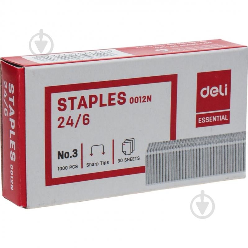 Скобы №24 1000 шт. 0012N Deli - фото 1