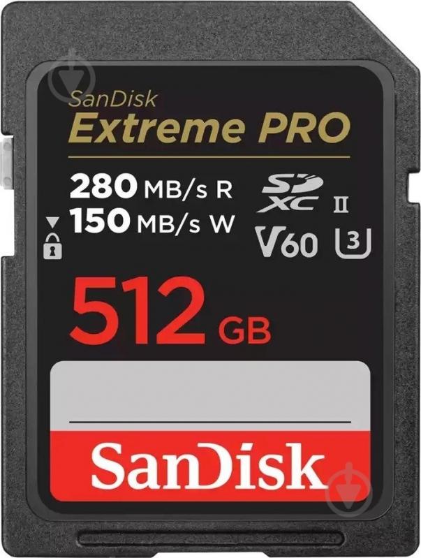 Карта пам'яті SanDisk SD 512 ГБ Class 10UHS-I Class 3 (U3) (SDSDXEP-512G-GN4IN ) Extreme Pro V30 - фото 1