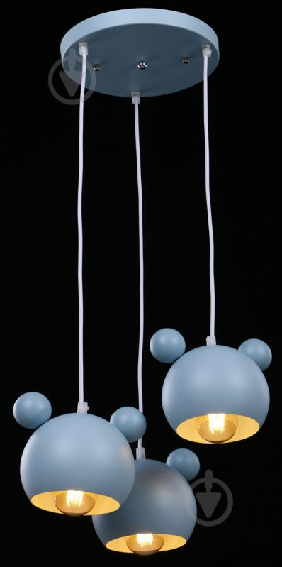 Подвес Accento lighting Micky 3x40 Вт E27 голубой - фото 2