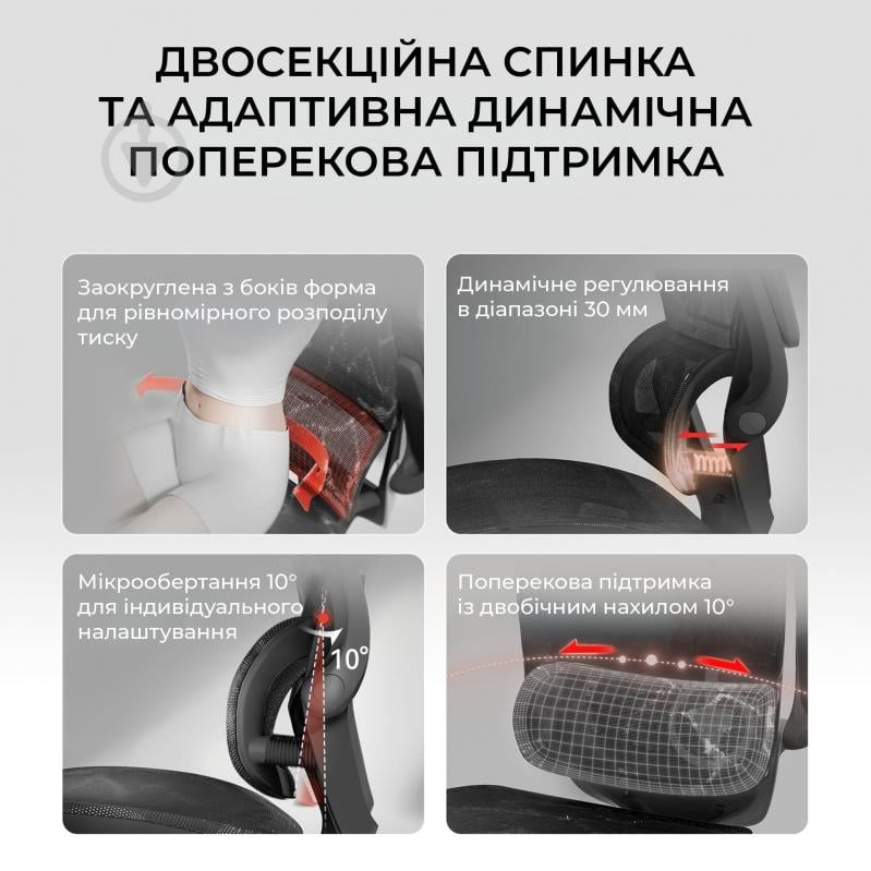 Кресло офисное Sihoo M59AS Mesh Black черный - фото 11
