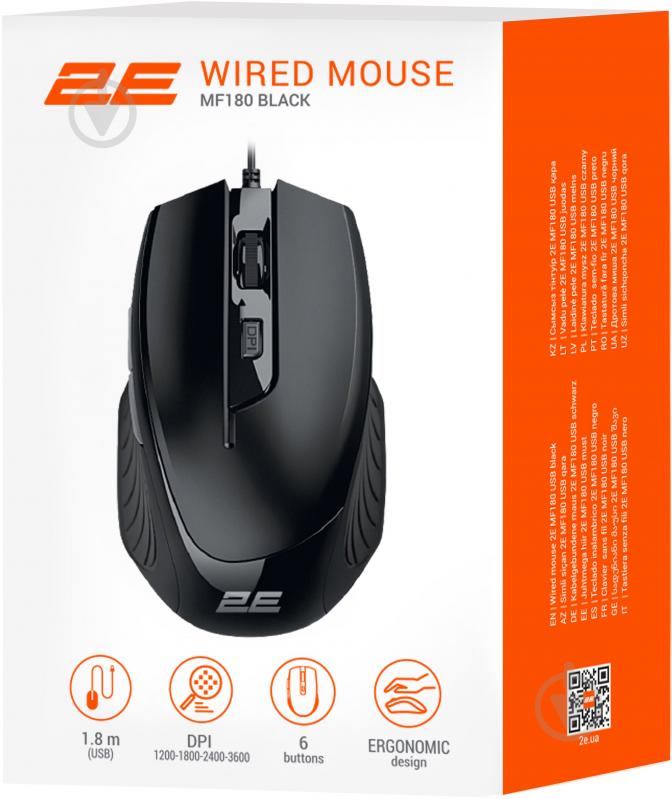 Мышь 2E MF180 USB-A black (2E-MF180UB) - фото 3