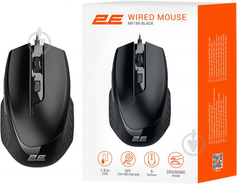 Мышь 2E MF180 USB-A black (2E-MF180UB) - фото 4