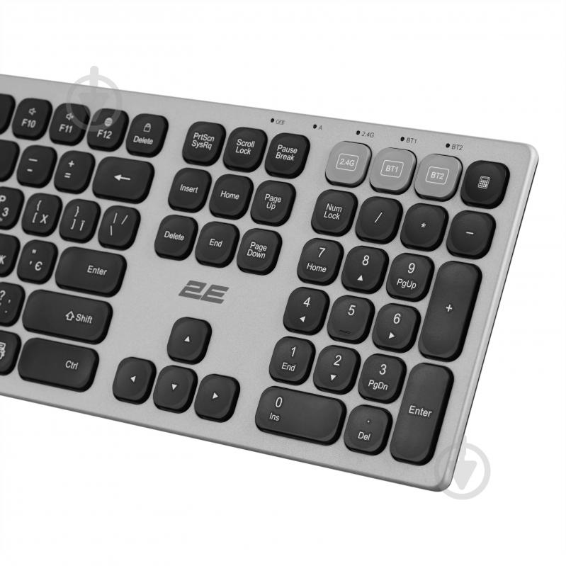 Клавиатура 2E KS270 Wireless (2E-KS270WBGR_UA) black/silver - фото 7