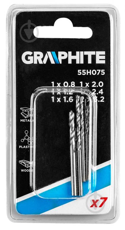 Набор сверл GRAPHITE d0,8-3,2 мм 7 шт. 55H075 - фото 9