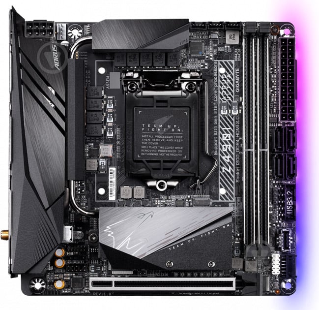 Материнська плата Gigabyte Z490I AORUS ULTRA (Socket 1200, Intel Z490, mini ITX) - фото 1