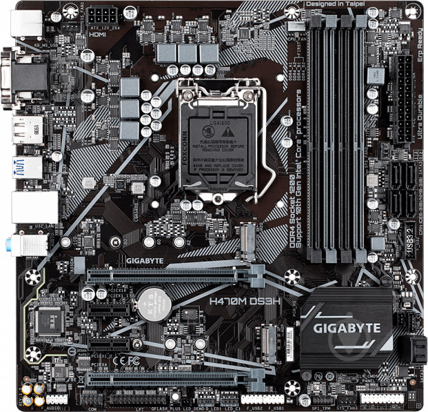 Материнська плата Gigabyte H470M DS3H (Socket 1200, Intel H470, mirco ATX) - фото 1