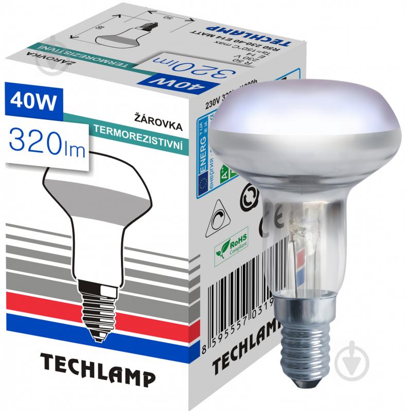 Лампа накаливания Techlamp R50 40 Вт E14 230 В прозрачная - фото 1