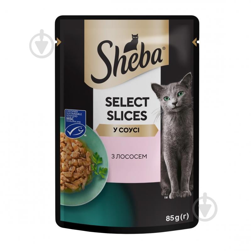 Корм Sheba Selection in Sauce с лососем в соусе 85 г - фото 1