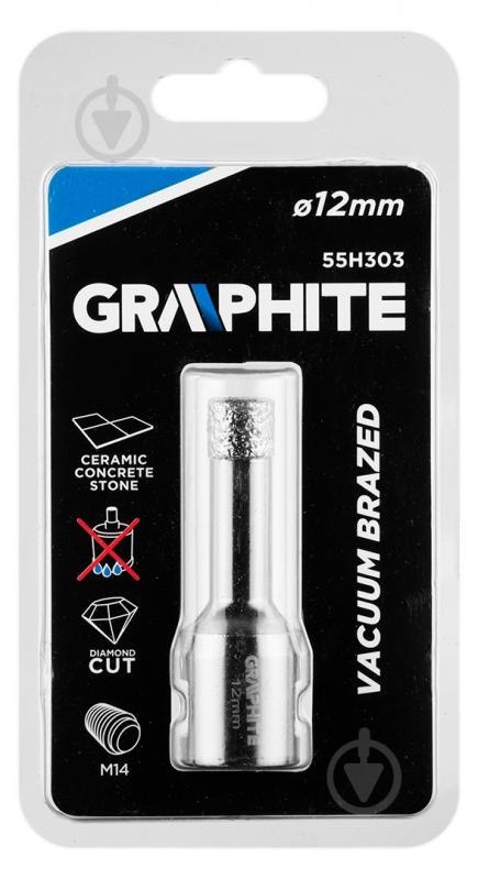 Свердло GRAPHITE корончате 12 мм x M14 1 шт. 55h303 - фото 6 Свердло GRAPHITE корончате 12 мм x M14 1 шт. 55h303 - фото 6
